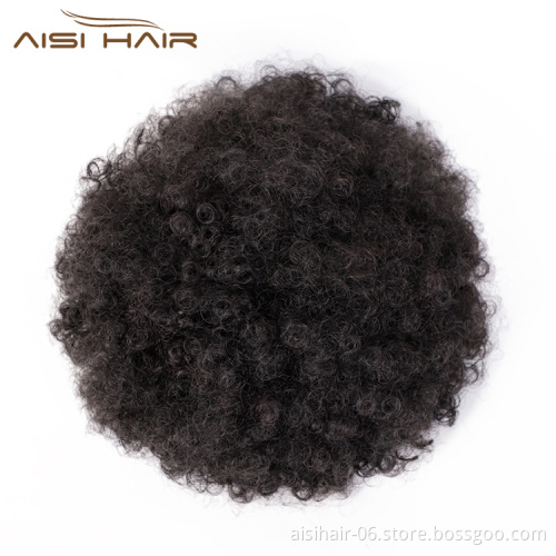 Aisi Hair Cheap Fluffy Curly Hair Bun Ponytail Women's Synthetic Puff Afro Short Curly Chignon Hair Extension For Black Women